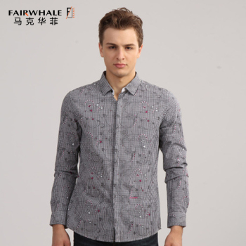 新品马克华菲2012秋冬款格纹修身衬衫7113030129 099黑色 190/XXXL/43【图片 价格 品牌 报价】