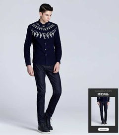 好价推荐 马克华菲蓝色小领男款衬衫