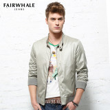 2014春季风尚 浅尝马克华菲092浅灰立领夹克